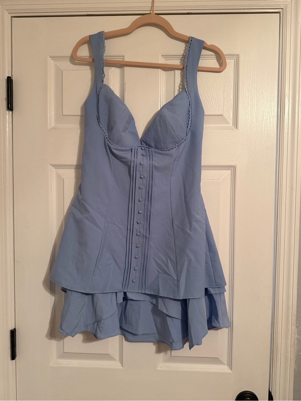 Oh Polly Powder Blue Corset Mini Dress